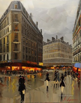 Cityscape Painting - Kal Gajoum girls Parisian